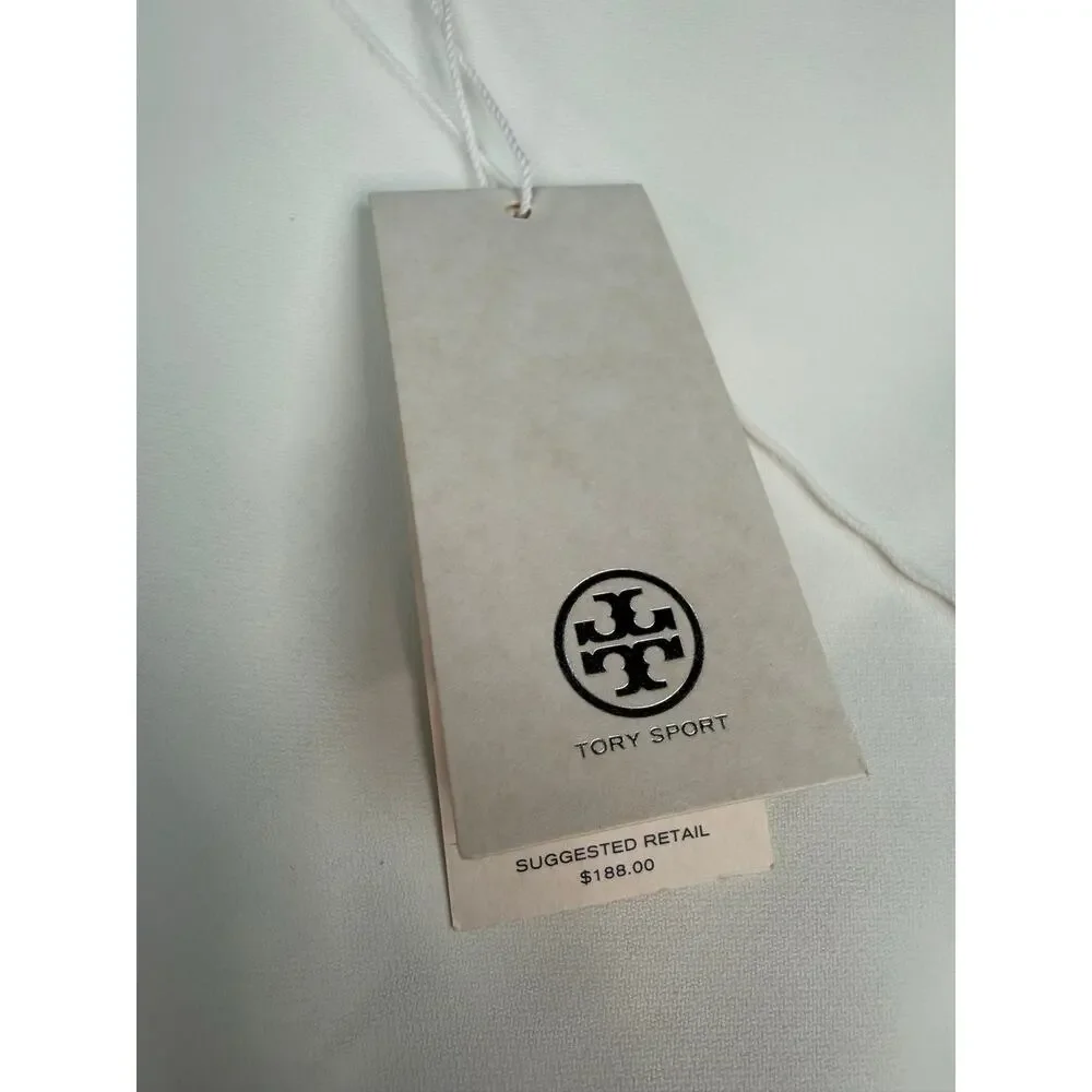 Tory Burch Sport Tech Twill Golf Pant Snow White Size 4 NWT Athleisure Preppy